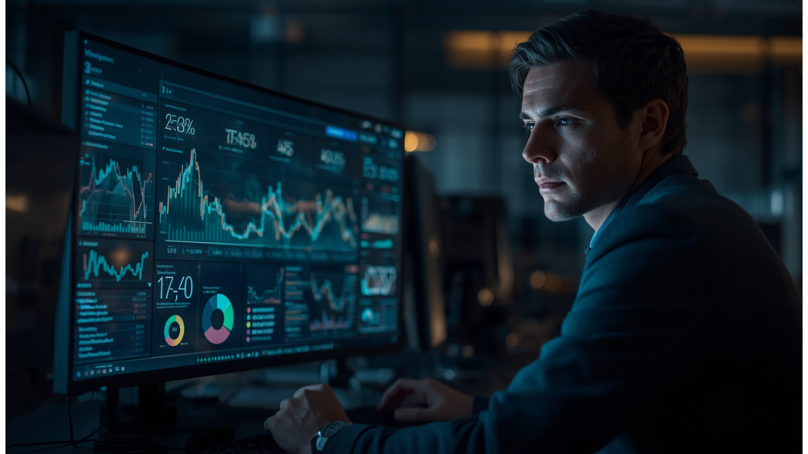 Visualisatie van marketing automation architectuur met datastromen en dashboards voor webshops