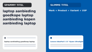 Structured ecommerce product title example showing brand model variant and specification for higher click-through rate