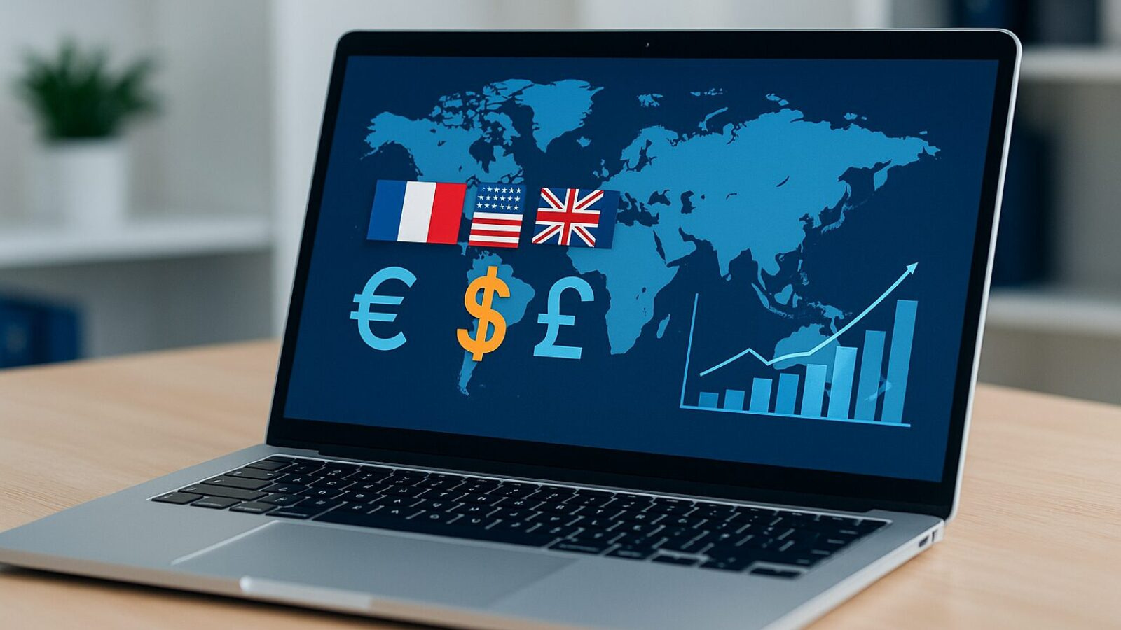 Darstellung einer internationalen E-Commerce-Architektur mit Lokalisierung, Währungslogik und Feed-Struktur für skalierbares Wachstum