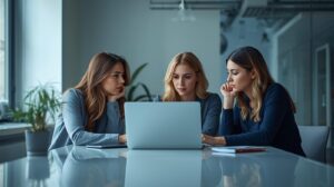 Marketingprofessional analyseert e-mailcampagnes op basis van psychologische principes.