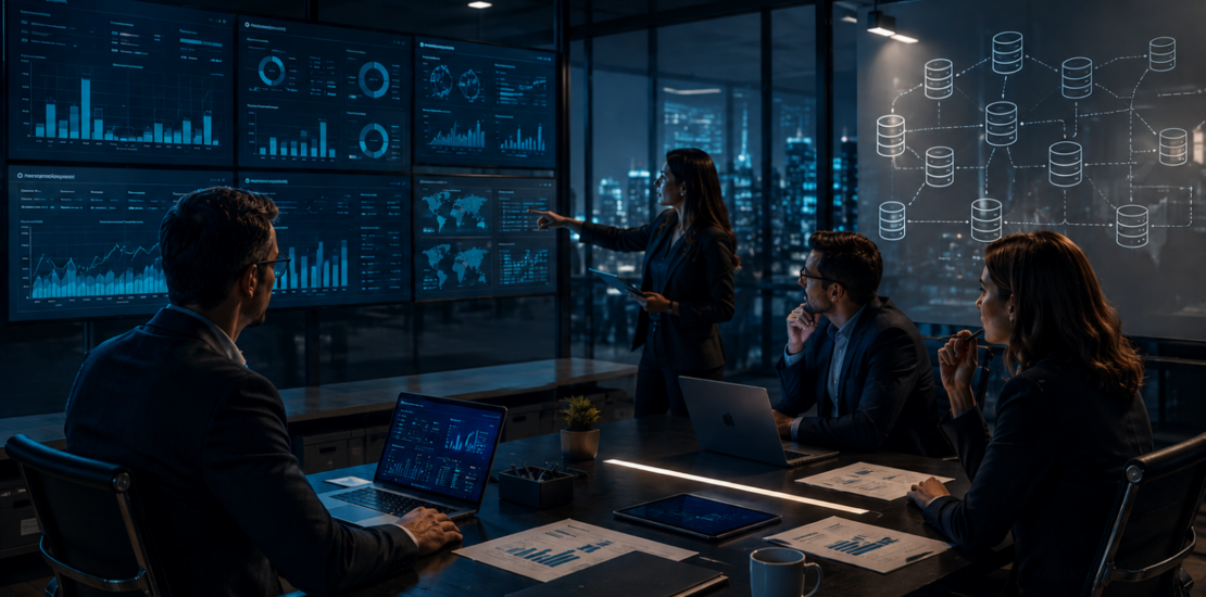 Marketingteam analysiert Dashboards zu Tooling, Datenqualität, Automatisierung und Marketing Debt.