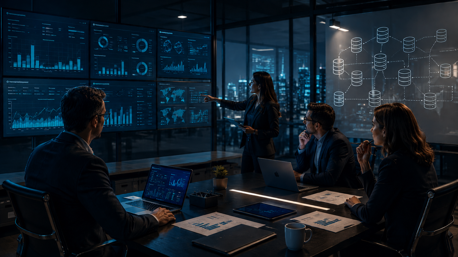 Marketingteam analysiert Dashboards zu Tooling, Datenqualität, Automatisierung und Marketing Debt.