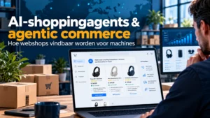 AI-shoppingagent vergelijkt producten en productdata voor een online aankoop in agentic commerce