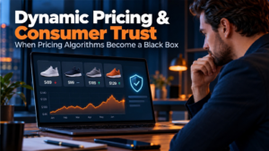 Dynamic pricing algorithm showing price movements and consumer trust in e-commerce